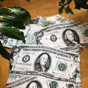 Vintage All Over Graphic Money Bills Tee